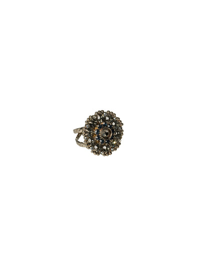 Charming Crystal Bloom Cocktail Ring - RBT78ASMLW - <p>Charming clusters of crystals in a subtle floral design make this ring a stand-out Ring size: 7 (US) From Sorrelli's Milky Way collection in our Antique Silver-tone finish.</p>