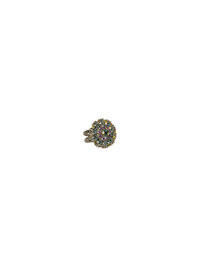 Charming Crystal Bloom Cocktail Ring - RBT78ASRW - <p>Charming clusters of crystals in a subtle floral design make this ring a stand-out Ring size: 7 (US) From Sorrelli's Running Water collection in our Antique Silver-tone finish.</p>