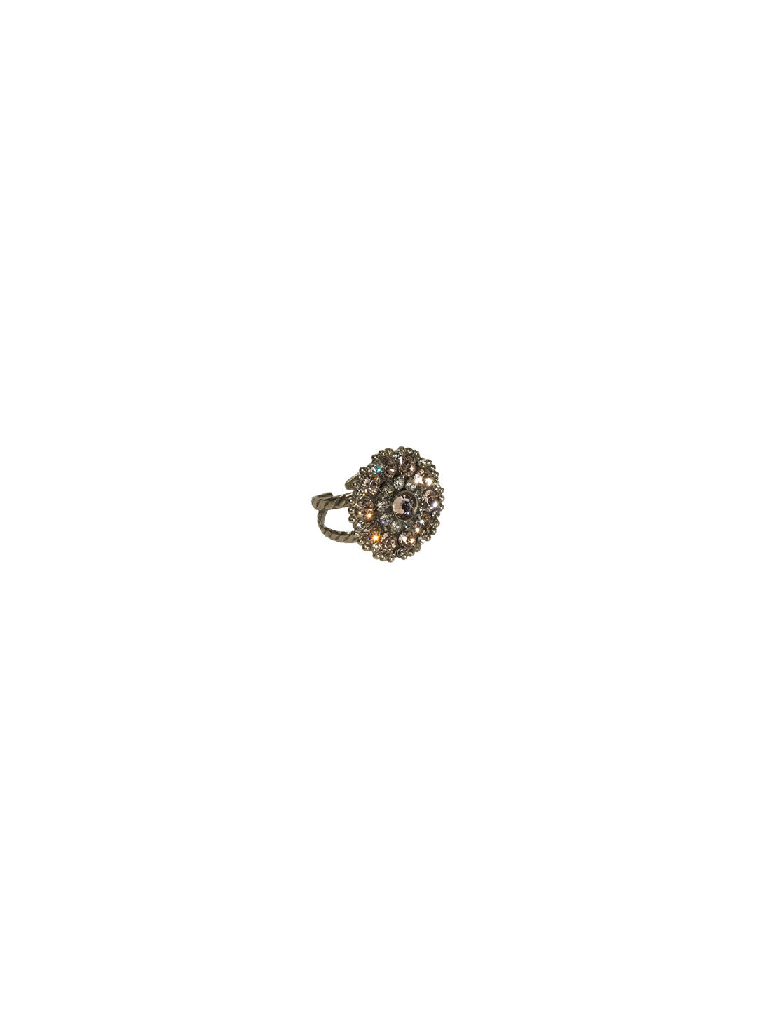 Charming Crystal Bloom Cocktail Ring - RBT78ASSNB - <p>Charming clusters of crystals in a subtle floral design make this ring a stand-out Ring size: 7 (US) From Sorrelli's Snow Bunny collection in our Antique Silver-tone finish.</p>