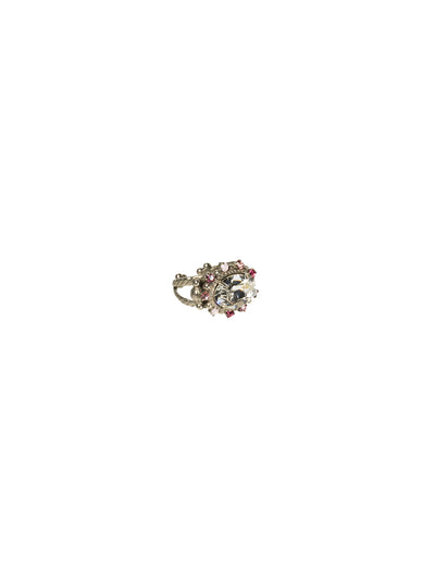 Crystal Ellipse Cocktail Ring - RCK14ASCRR - <p>Total eclipse of our hearts! This breathtaking ring features an oval center stone surrounded by smaller crystals, creating out of this world sparkle. Ring size: 7 (US) From Sorrelli's Crystal Rose collection in our Antique Silver-tone finish.</p>