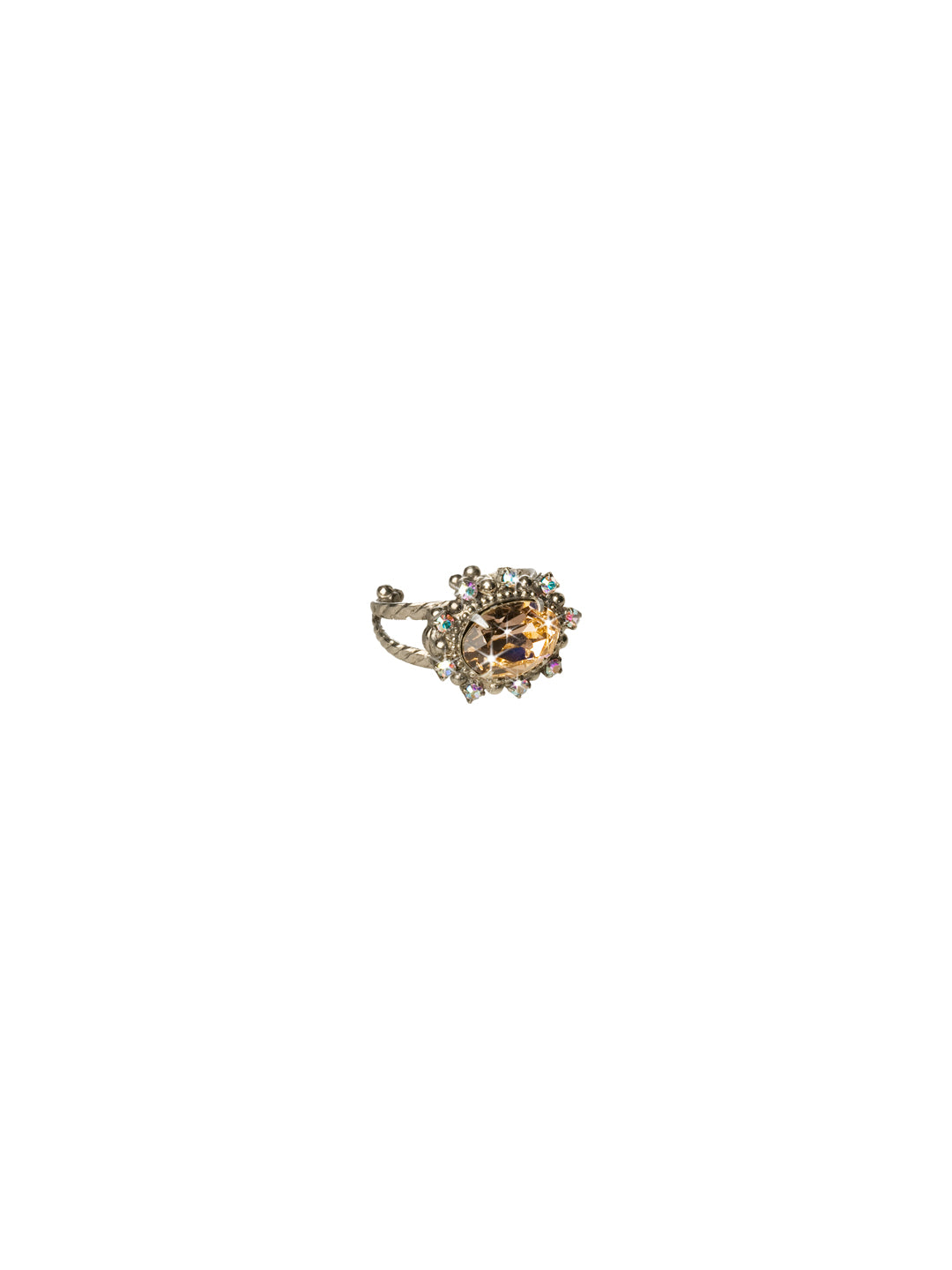 Crystal Ellipse Cocktail Ring - RCK14ASDX - <p>Total eclipse of our hearts! This breathtaking ring features an oval center stone surrounded by smaller crystals, creating out of this world sparkle. Ring size: 7 (US) From Sorrelli's Dixie collection in our Antique Silver-tone finish.</p>