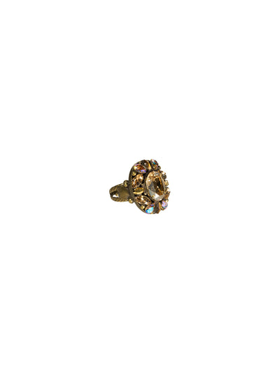 Crystal Mosaic Oval Cocktail Ring - RCK15AGRSU - <p>Ring size: 7 (US) From Sorrelli's Raw Sugar collection in our Antique Gold-tone finish.</p>