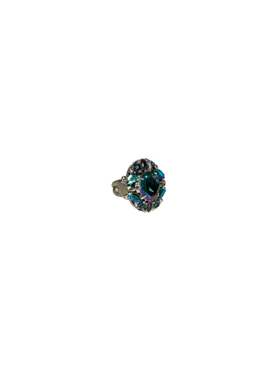 Crystal Mosaic Oval Cocktail Ring - RCK15ASEMC - <p>Ring size: 7 (US) From Sorrelli's Emerald City collection in our Antique Silver-tone finish.</p>