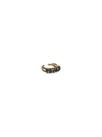 Slim Teardrop Crystal Cocktail Ring - RCK6AGBJD - <p>This alternating teardrop design is perfect for stacking! Ring size: 7 (US) From Sorrelli's Blue Jean Dream collection in our Antique Gold-tone finish.</p>