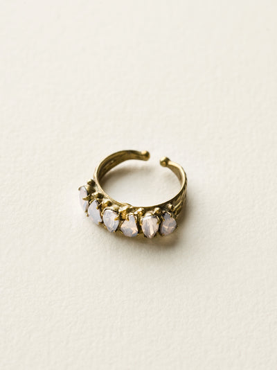 Slim Teardrop Crystal Cocktail Ring - RCK6AGROW - <p>This alternating teardrop design is perfect for stacking! Ring size: 7 (US) From Sorrelli's Rose Water collection in our Antique Gold-tone finish.</p>