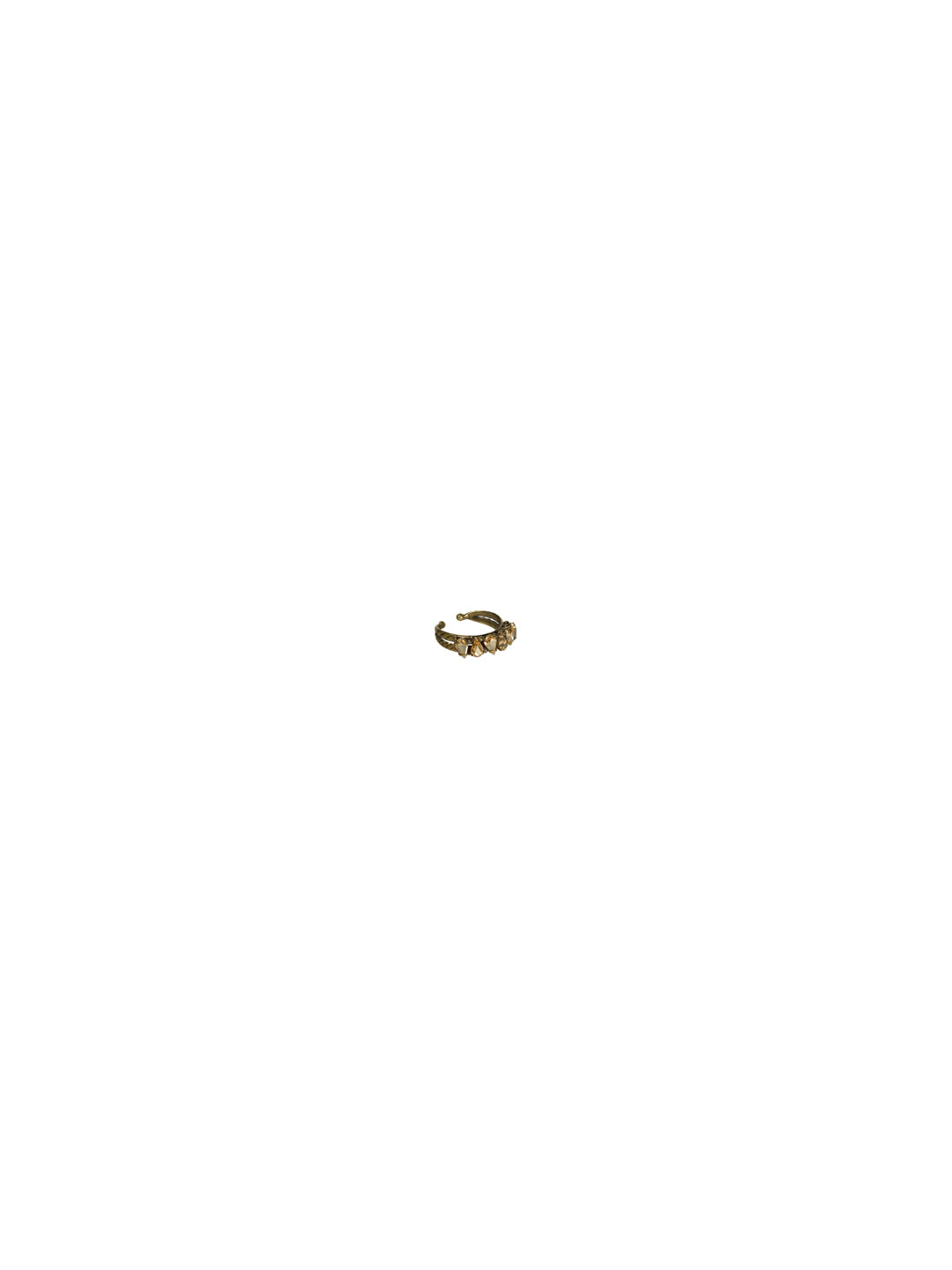 Slim Teardrop Crystal Cocktail Ring - RCK6AGRSU - <p>This alternating teardrop design is perfect for stacking! Ring size: 7 (US) From Sorrelli's Raw Sugar collection in our Antique Gold-tone finish.</p>