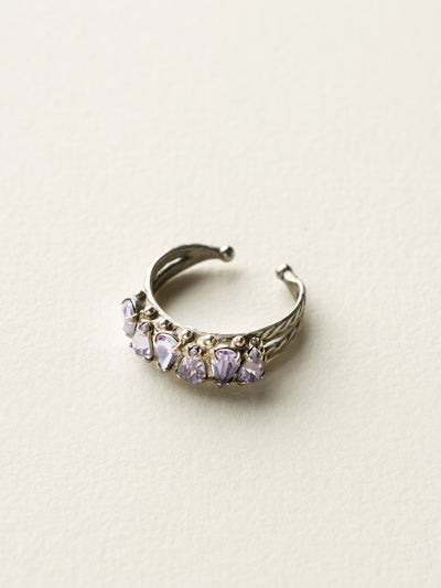 Slim Teardrop Crystal Cocktail Ring - RCK6ASLAM - <p>This alternating teardrop design is perfect for stacking! Ring size: 7 (US) From Sorrelli's Lavender Mint collection in our Antique Silver-tone finish.</p>