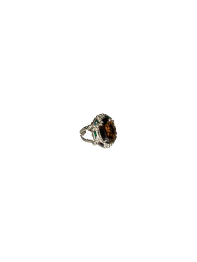 Crystal Oasis Cocktail Ring - RCK7ASEMC - <p>Featuring a baguette surround and set in a vintage inspired filigree setting. Ring size: 7 (US) From Sorrelli's Emerald City collection in our Antique Silver-tone finish.</p>