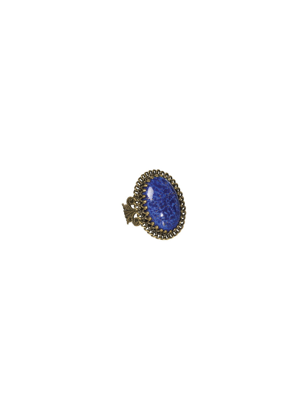 Vintage Stone Cocktail Ring - RCM8AGBJD - <p>This ring takes center stage! A bold smooth stone in a vintage setting and delicate band make for a perfect addition to any outfit. Ring size: 7 (US) From Sorrelli's Blue Jean Dream collection in our Antique Gold-tone finish.</p>