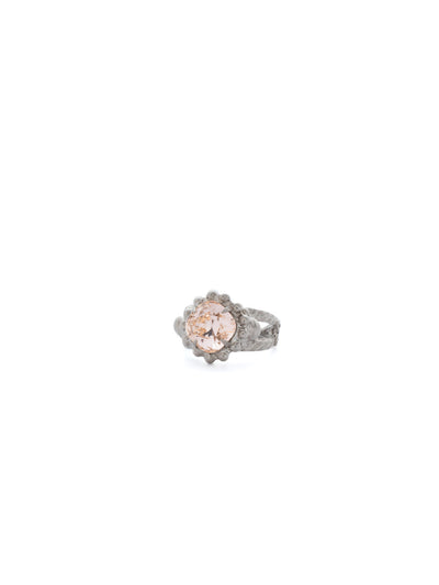 Bubbly Bauble Cocktail Ring - RCP30ASSKY - <p>This intricate statement pairs a gorgeous antique design with a single brilliant stone to create a one-of-a-kind ring. The lone crystal allows the piece to remain simple, while accents along the band work to spice it up. Ring size: 7 (US) From Sorrelli's Sky Blue Peach collection in our Antique Silver-tone finish.</p>