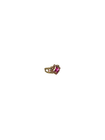 Perfectly Pointed Cocktail Ring - RCP9AGPOR - <p>This ring is a must-have for any fashionista. The accents on the band work perfectly with the cleanly placed and stunning stones. Ring size: 7 (US) From Sorrelli's Pink Orchid collection in our Antique Gold-tone finish.</p>