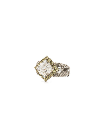 Perfectly Pointed Cocktail Ring - RCP9ASLZ - <p>This ring is a must-have for any fashionista. The accents on the band work perfectly with the cleanly placed and stunning stones. Ring size: 7 (US) From Sorrelli's Lemon Zest collection in our Antique Silver-tone finish.</p>