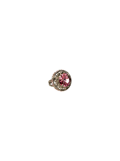 Wrapped Around Your Finger Cocktail Ring - RCQ45ASSWH - <p>This ornate bauble places a large round jewel into a vintage setting and wraps it with smaller stones and a delicate design. This ring is the perfect way to add some sparkle to any occasion! Ring size: 7 (US) From Sorrelli's Sweetheart collection in our Antique Silver-tone finish.</p>