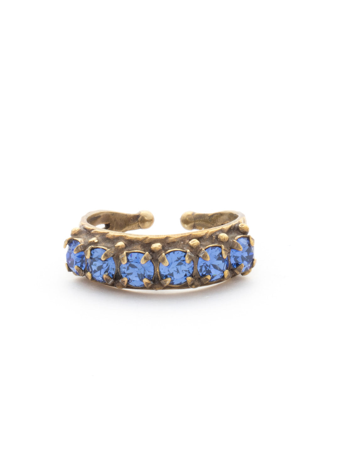 Slim Crystal Cocktail Ring - RCR111AGDBL - <p>Small round stones align in a slim ring that is perfect for stacking and layering with others! Wear one or wear some, you can never have too much sparkle! Ring size: 7 (US) From Sorrelli's Dress Blues collection in our Antique Gold-tone finish.</p>