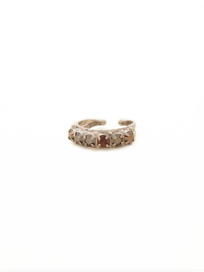 Slim Crystal Cocktail Ring - RCR111ASBBR - <p>Small round stones align in a slim ring that is perfect for stacking and layering with others! Wear one or wear some, you can never have too much sparkle! Ring size: 7 (US) From Sorrelli's Blue Brocade collection in our Antique Silver-tone finish.</p>