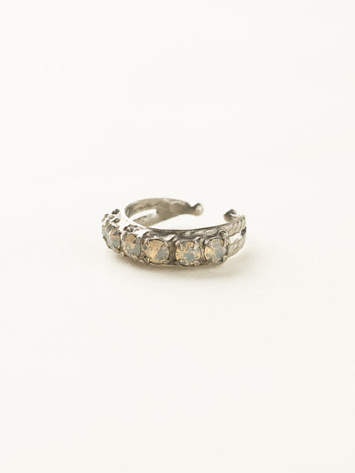 Slim Crystal Cocktail Ring - RCR111ASCRM - <p>Small round stones align in a slim ring that is perfect for stacking and layering with others! Wear one or wear some, you can never have too much sparkle! Ring size: 7 (US) From Sorrelli's Crystal Moss collection in our Antique Silver-tone finish.</p>