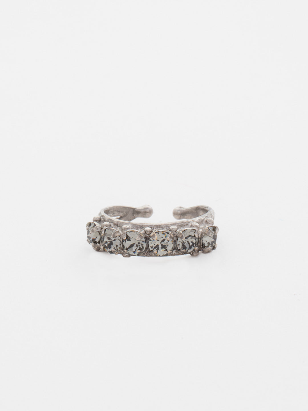 Slim Crystal Cocktail Ring - RCR111ASCRO - <p>Small round stones align in a slim ring that is perfect for stacking and layering with others! Wear one or wear some, you can never have too much sparkle! Ring size: 7 (US) From Sorrelli's Crystal Rock collection in our Antique Silver-tone finish.</p>