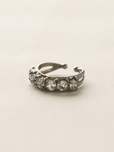 Slim Crystal Cocktail Ring - RCR111ASCRY - <p>Small round stones align in a slim ring that is perfect for stacking and layering with others! Wear one or wear some, you can never have too much sparkle! Ring size: 7 (US) From Sorrelli's Crystal collection in our Antique Silver-tone finish.</p>