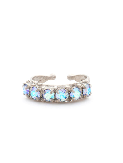 Slim Crystal Cocktail Ring - RCR111ASIB - <p>Small round stones align in a slim ring that is perfect for stacking and layering with others! Wear one or wear some, you can never have too much sparkle! Ring size: 7 (US) From Sorrelli's Ice Blue collection in our Antique Silver-tone finish.</p>