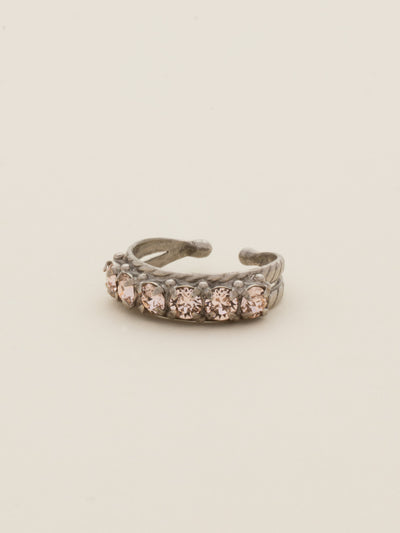 Slim Crystal Cocktail Ring - RCR111ASSBL - <p>Small round stones align in a slim ring that is perfect for stacking and layering with others! Wear one or wear some, you can never have too much sparkle! Ring size: 7 (US) From Sorrelli's Satin Blush collection in our Antique Silver-tone finish.</p>