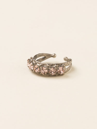 Slim Crystal Cocktail Ring - RCR111ASSND - <p>Small round stones align in a slim ring that is perfect for stacking and layering with others! Wear one or wear some, you can never have too much sparkle! Ring size: 7 (US) From Sorrelli's Sand Dune collection in our Antique Silver-tone finish.</p>