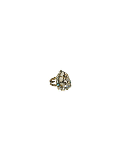 Petite Pear Cocktail Ring - RCR8AGAFG - <p>A clean assortment of superior shine will have you obsessing over this solitaire ring. Ring size: 7 (US) From Sorrelli's Afterglow collection in our Antique Gold-tone finish.</p>