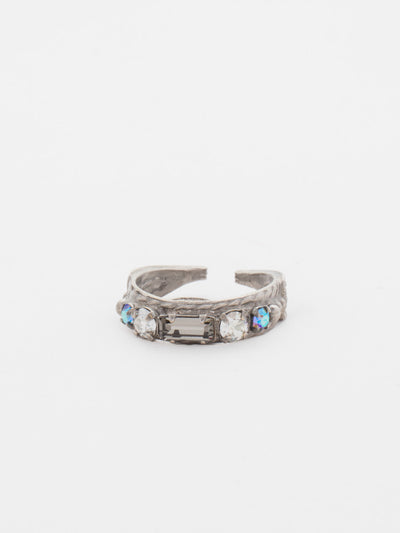 Petite Stackable Baguette Crystal Cocktail Ring - RCT3ASCRO - <p>A baguette crystal is the center piece of this petite stackable ring. Wear this ring alone for a touch of sparkle, or pair it with our other petite stackables to a create a modern, stacked look. Ring size: 7 (US) From Sorrelli's Crystal Rock collection in our Antique Silver-tone finish.</p>