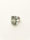 Emerald Frame Crystal Cocktail Ring