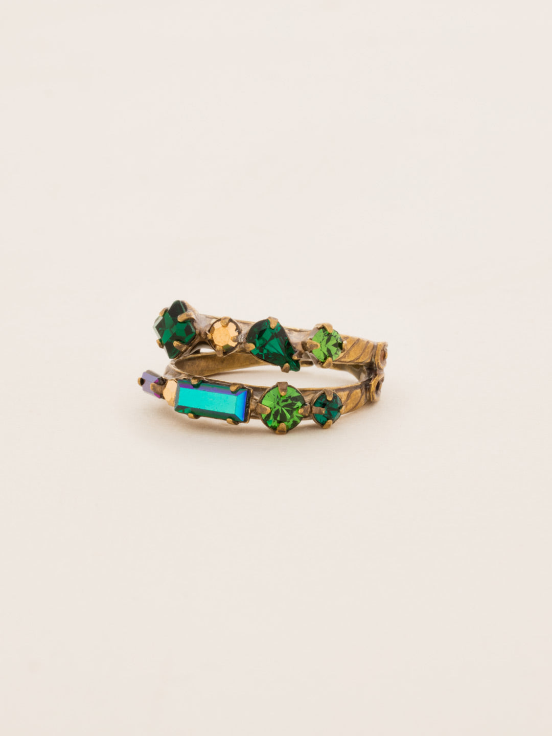 Delicate Multi-Cut Double Band Cocktail Ring - RDB4AGWFN