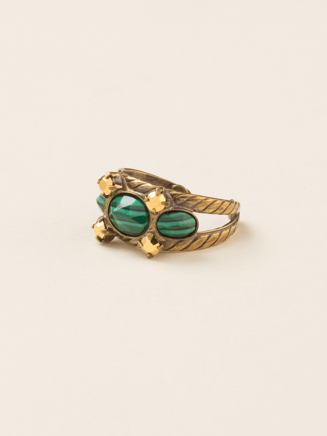 Oval Semi-Precious and Crystal Cocktail Ring - RDE7AGWFN