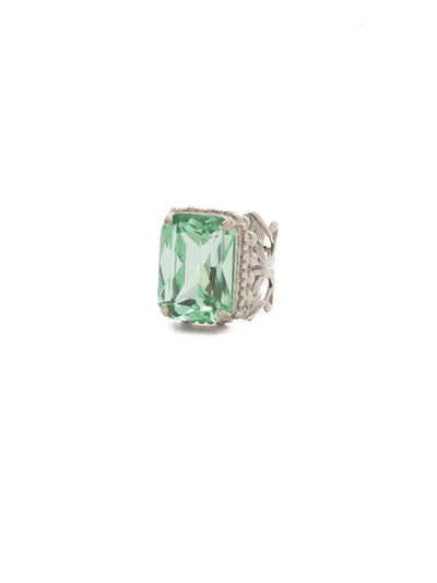 Brynn Cocktail Ring - RDG32ASVH - <p>A large emerald cut crystal set in a wide band provides a modern take on a classic style. From Sorrelli's Vivid Horizons collection in our Antique Silver-tone finish.</p>