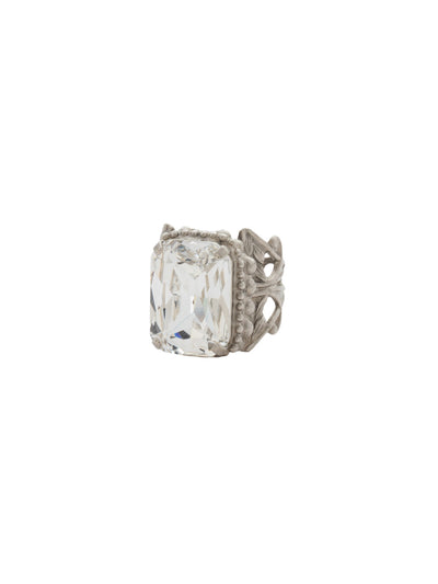 Brynn Cocktail Ring - RDG32ASWBR - <p>A large emerald cut crystal set in a wide band provides a modern take on a classic style. From Sorrelli's White Bridal collection in our Antique Silver-tone finish.</p>