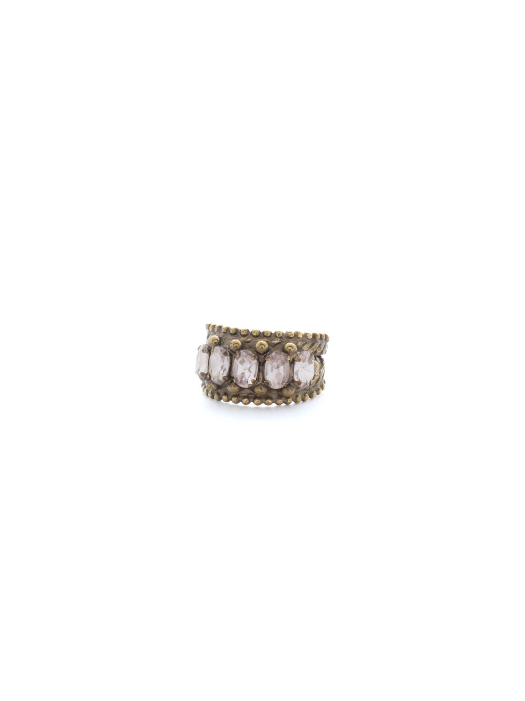 Crown Jewel Cocktail Ring - RDH2AGAP - <p>Our Crown Jewel Statement Ring has 5 crystals set in beautiful brass detail. Stack this ring with others or wear it alone - either way, it's the perfect accessory! Ring size: 7 (US) From Sorrelli's Apricot Agate collection in our Antique Gold-tone finish.</p>