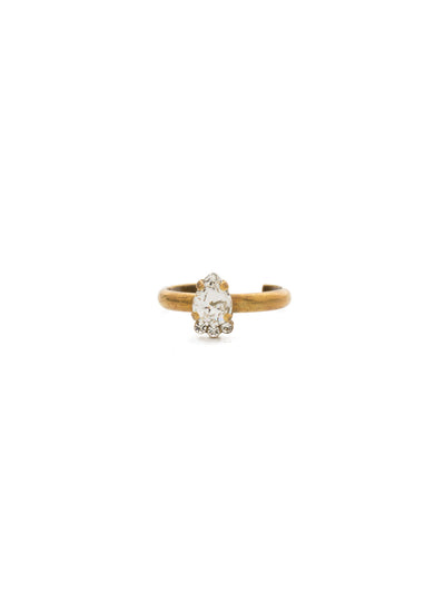 River Ring - RDM57AGCRY - <p>Simple stack-able ring with center crystal From Sorrelli's Crystal collection in our Antique Gold-tone finish.</p>