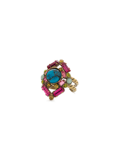 Resort 2018 One-of-a-Kind Cocktail Ring - RDR21AGBOT - <p>Resort 2018 limited edition style. Ring size: 7 (US) From Sorrelli's Botanical Brights collection in our Antique Gold-tone finish.</p>