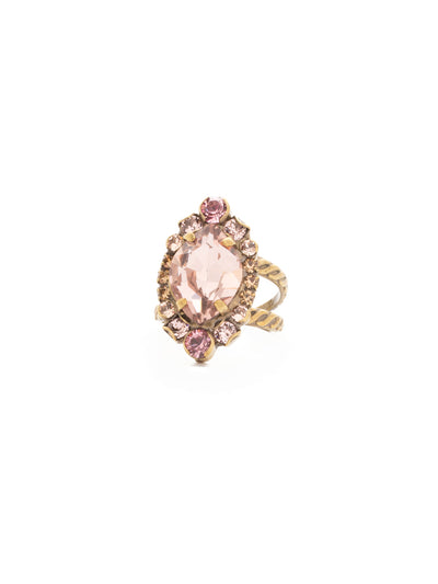 Eustoma Cocktail Ring - RDS44AGBCM - <p>A geometric gem surrounded by petite rounds of alternating colors. This fun ring offers just the right pop of sparkle. Ring size: 7 (US) From Sorrelli's Beach Comber collection in our Antique Gold-tone finish.</p>