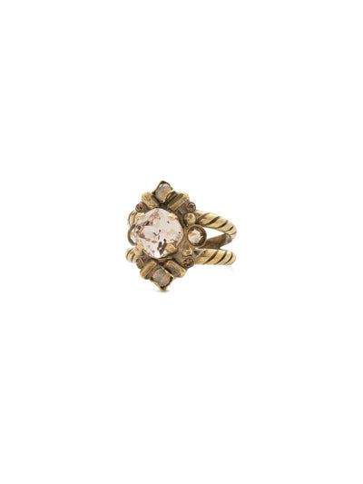 Stonecrop Cocktail Ring - RDX4AGSTN - <p>A cushion cut stone in a detailed metal setting accented with petite round crystals. Ring size: 7 (US) From Sorrelli's Sandstone collection in our Antique Gold-tone finish.</p>