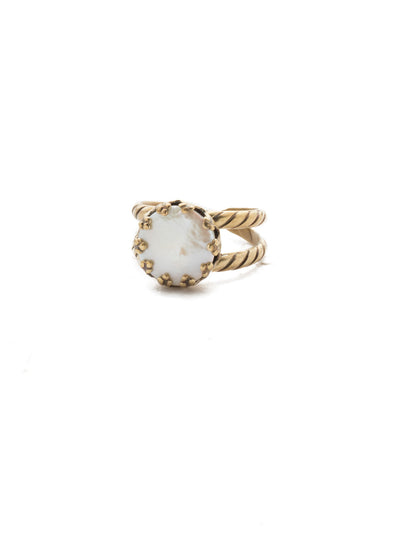 Delaney Cocktail Ring - REN35AGIRB - <p>This ring is a must have in your jewelry collection. With a beautiful freshwater pearl paired with a double band. Ring size: 7 (US) From Sorrelli's Iris Bloom collection in our Antique Gold-tone finish.</p>