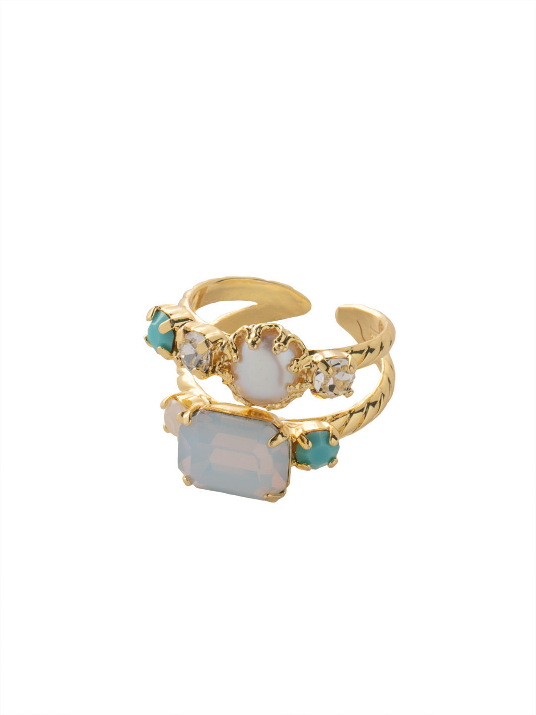 Gold Double Pearl Delicate Cuff Bracelet