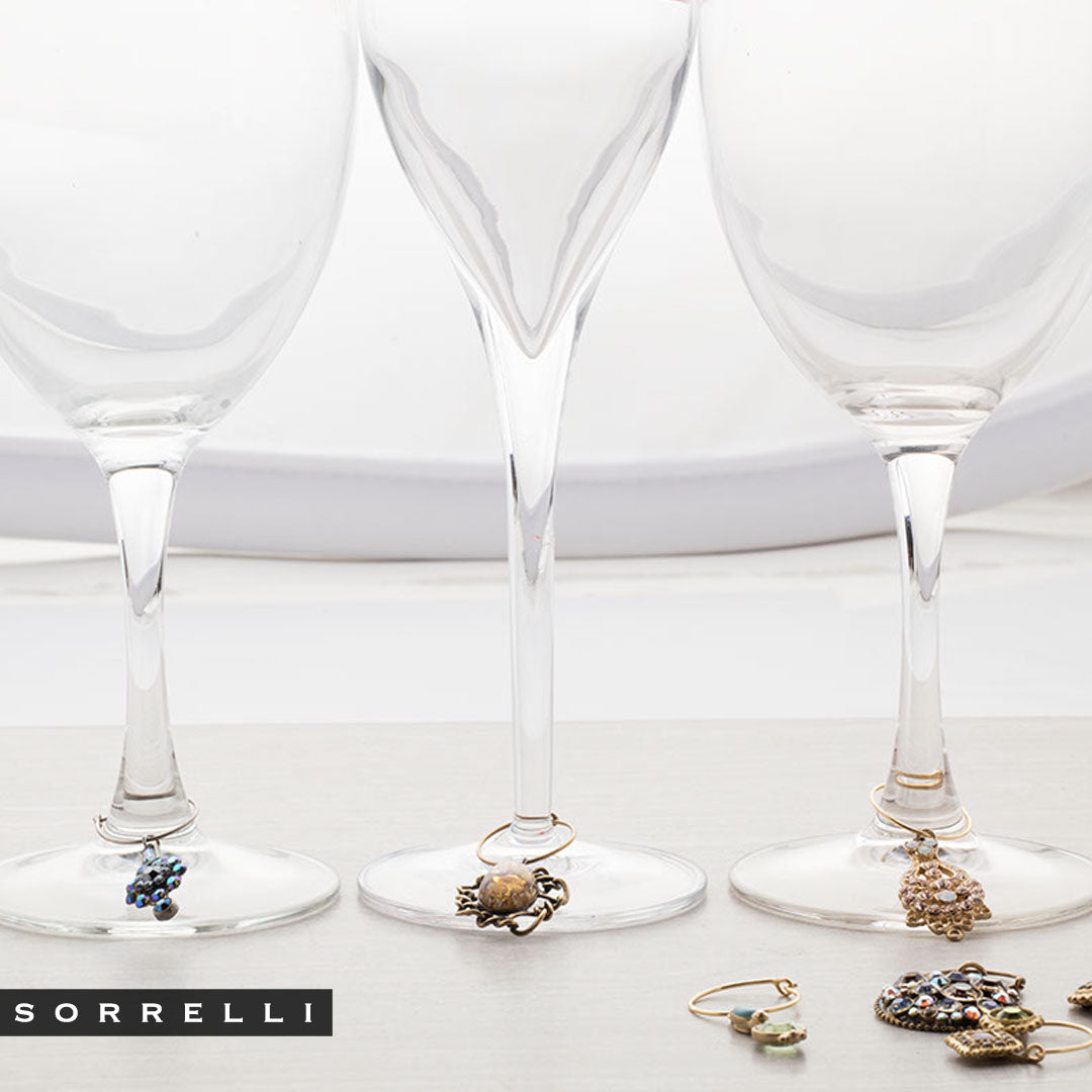 Beautiful Wine Glass Charm Rings Set Of 5 Christmas theme
